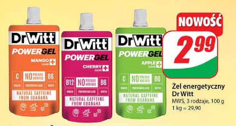 Żel energetyczny wiśnia DR WITT POWER GEL promocja