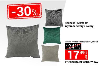 Poduszka dekoracyjna 40x40 cm, wybrane wzory i kolory promocja w Merkury Market
