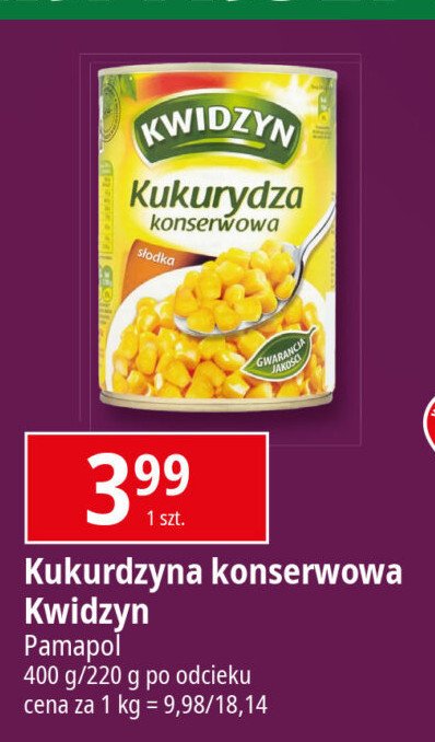 Kukurydza konserwowa Kwidzyn promocja w Leclerc