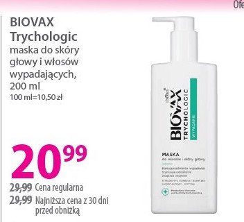 Szampon do włosów Biovax trychologic promocja w Hebe