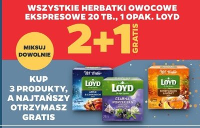 Herbatka owocowa ekspresowa wszystkie rodzaje LOYD promocja w Netto