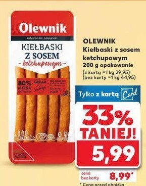 Kiełbaski z sosem ketchupowym Olewnik promocja