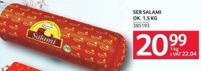 Ser salami ok. 1,5kg promocja w Selgros