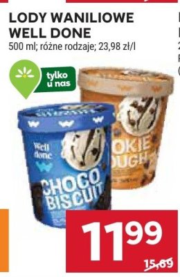 Lody waniliowe Well Done promocja w Stokrotka