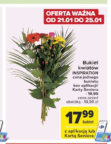 Bukiet kwiatów mix inspiration Carrefour promocja