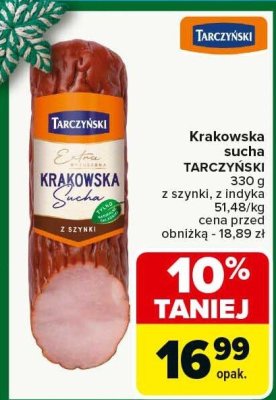 Krakowska sucha TARCZYŃSKI z szynki, z indyka promocja w Carrefour