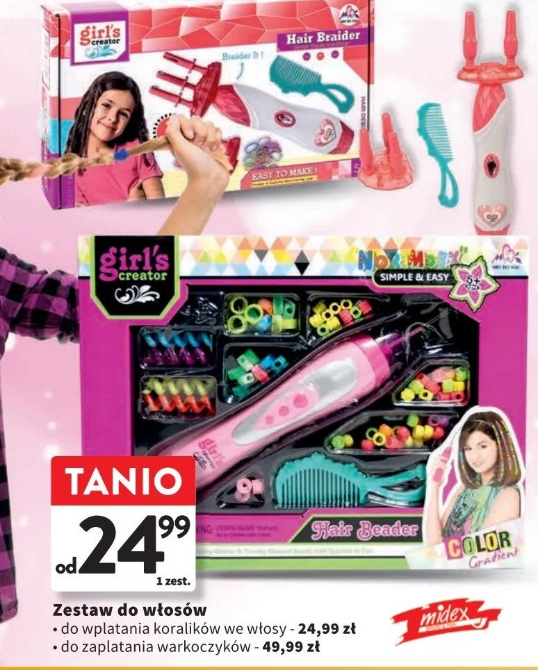Zestaw do zaplatania warkoczyk贸w Midex promocja