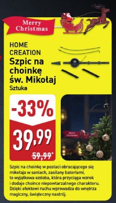 Szpic na choinkę św. Mikołaj  promocja w Aldi