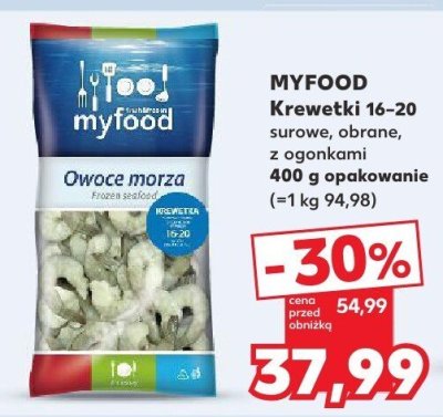 Krewetki 16-20 surowe, obrane, z ogonkami promocja w Kaufland