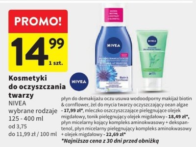 Kosmetyki do oczyszczania twarzy NIVEA wybrane rodzaje promocja w Intermarche