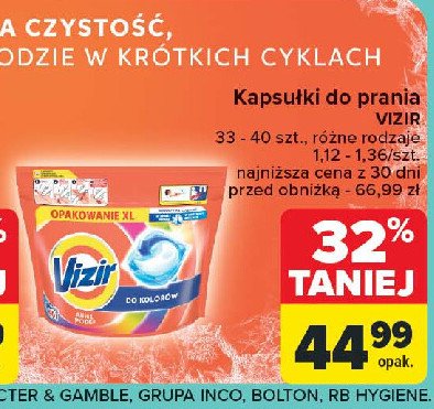 Kapsułki do prania kolorów Vizir all in one pods promocja