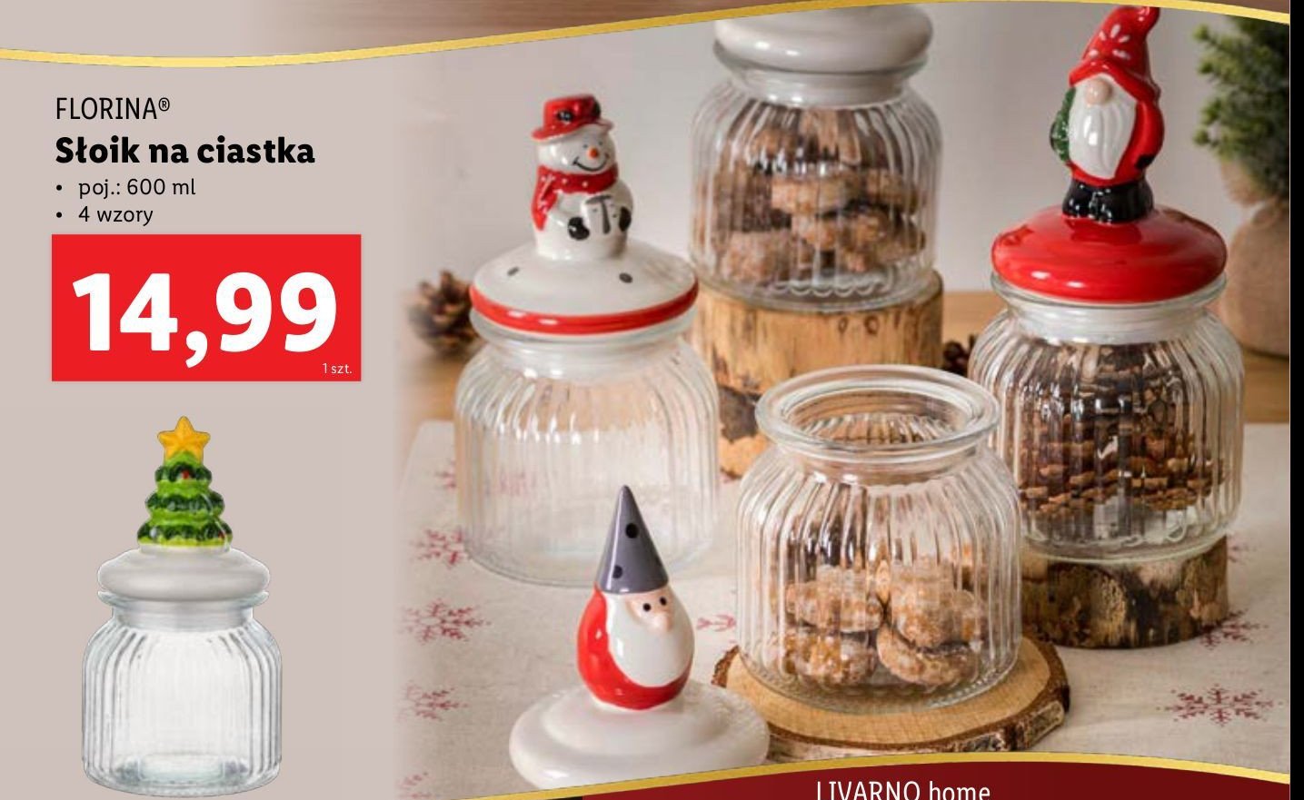 Słoik na ciastka 600 ml Florina (florentyna) promocja w Lidl