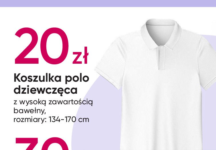 Koszulka polo dziewczęca 134-170 cm promocja