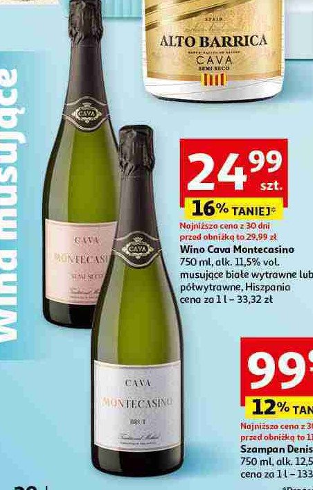 Wino Cava montecasino brut promocja