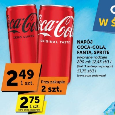 Napój Coca-Cola, Fanta, Sprite wybrane rodzaje promocja w Euro Sklep