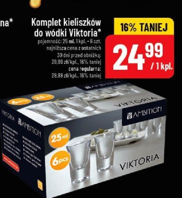 Komplet kieliszków do wódki Viktoria promocja w POLOmarket