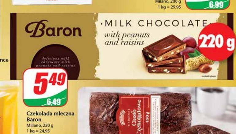 Czekolada mleczna z orzechami laskowymi Baron promocja