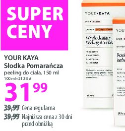 Wygładzający peeling do ciała słodka pomarańcza Your kaya promocja w Hebe