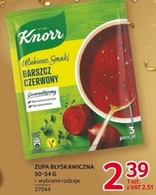 Zupa błyskawiczna Knorr Barszcz czerwony 50-54 g wybrane rodzaje promocja w Selgros