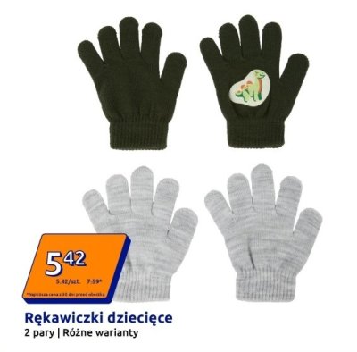 Rękawiczki dziecięce 2 pary promocja w Action