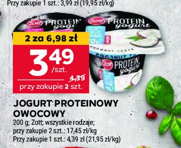 Jogurt kokosowy Zott protein promocja w Stokrotka