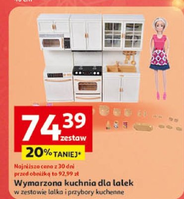 Wymarzona kuchnia dla lalek w zestawie lalka i przybory kuchenne promocja w Auchan