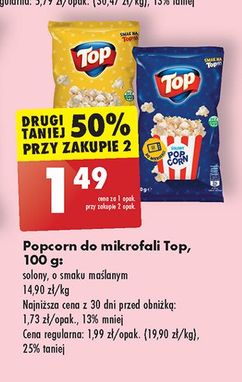 Popcorn maślany Top na maxa Top (biedronka) promocja