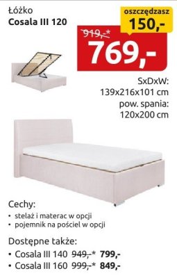Łóżko Cosala III 120 promocja w Black Red White