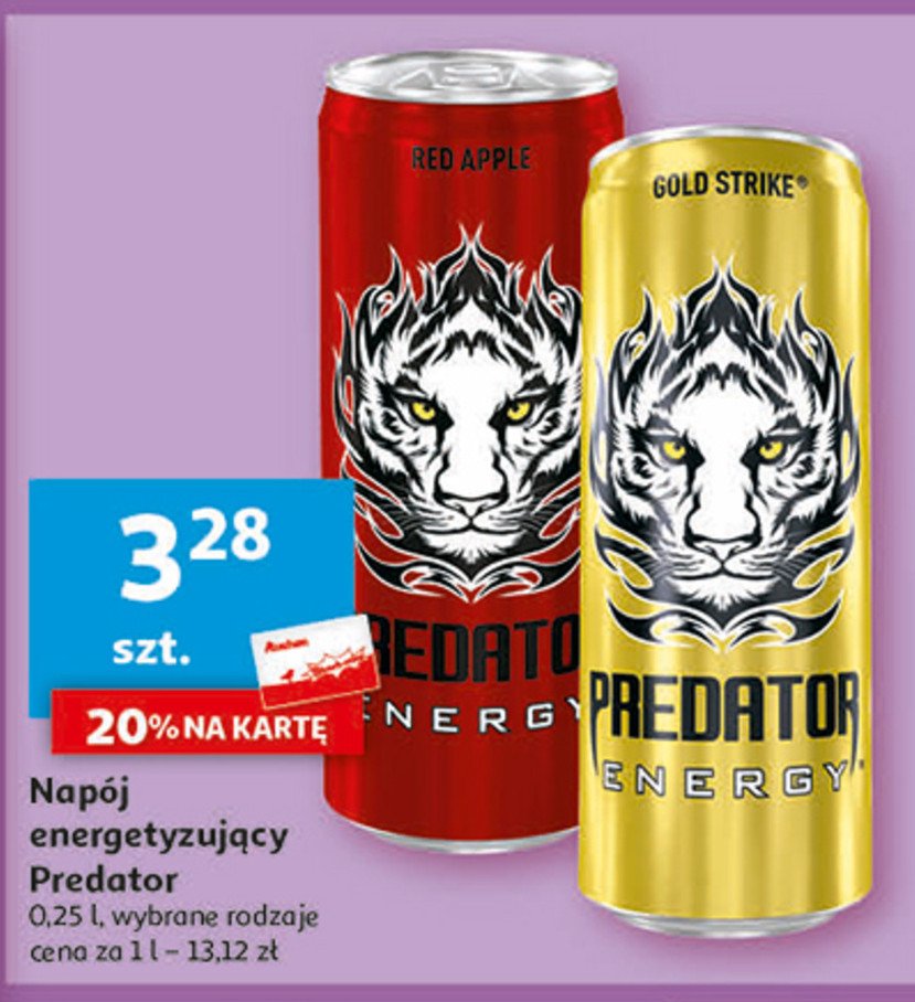 Napoj energetyczny gold strike Predator energy drink promocja