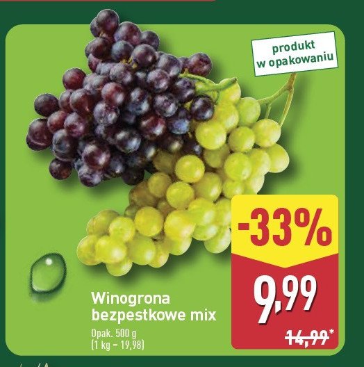 Winogrona bezpestkowe mix promocja w Aldi