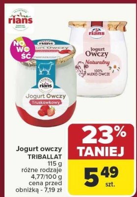Jogurt owczy TRIBALLAT promocja w Carrefour