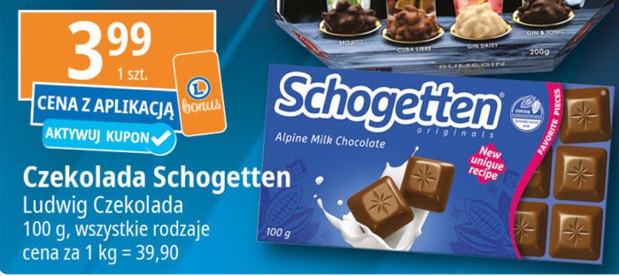 Czekolada alpine milk Schogetten promocja w Leclerc