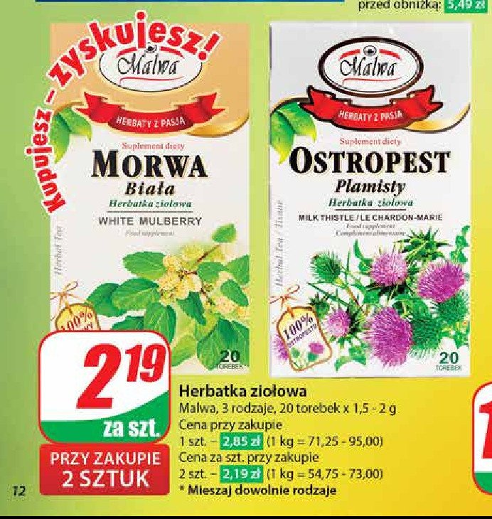 Herbatka ostropest plamisty Malwa tea promocja