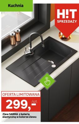 Zlew SARMA z baterią elastyczną w kolorze zlewu promocja w Leroy Merlin