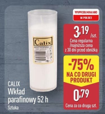 Wkład parafinowy 52 h CALIX promocja w Aldi