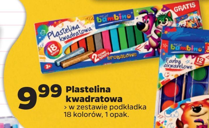 Plastelina kwadratowa 18 szt Bambino st.majewski promocja