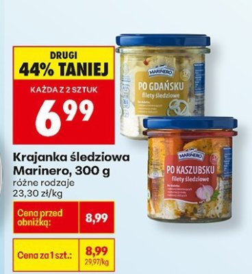 Krajanka śledziowa Marinero 300g, różne rodzaje promocja w Biedronka