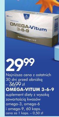 Omega-Vitum 3-6-9 suplement diety z wysoką zawartością kwasów omega-3, omega-6 i omega-9 promocja w Super-Pharm