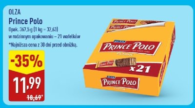Wafle Prince Polo - 21 wafelków promocja w Aldi