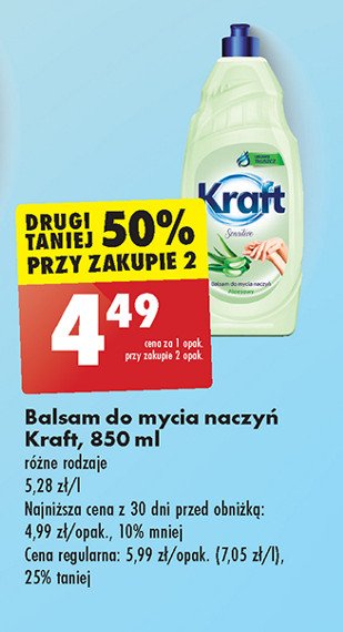 Balsam do mycia naczyń aloes Kraft promocja w Biedronka
