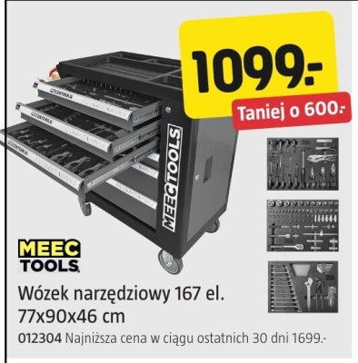 Wózek narzędziowy MEEC TOOLS 167 el. 77x90 cm promocja w Jula