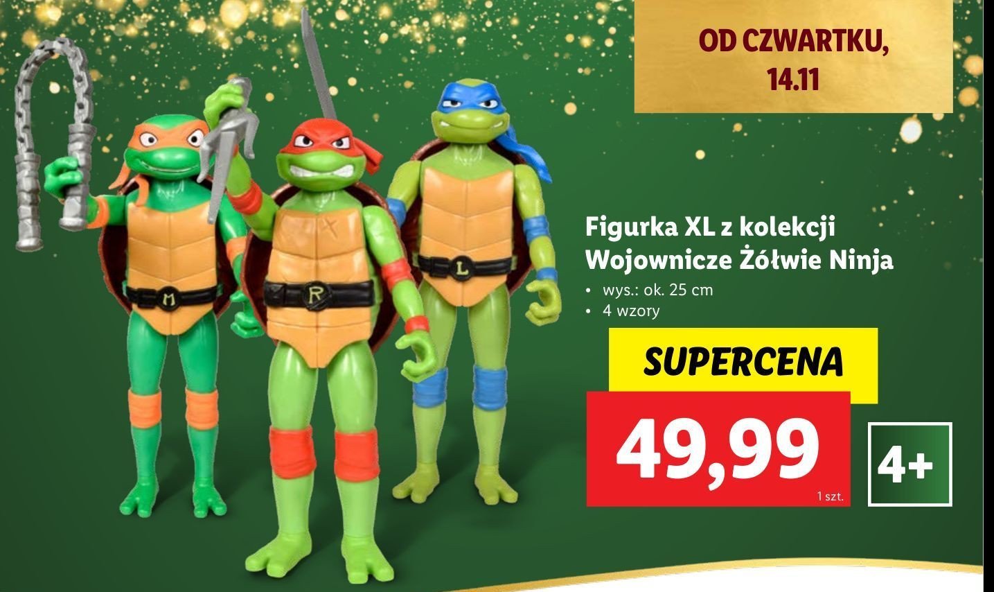 Figurka wojownicze żółwie ninja promocja w Lidl