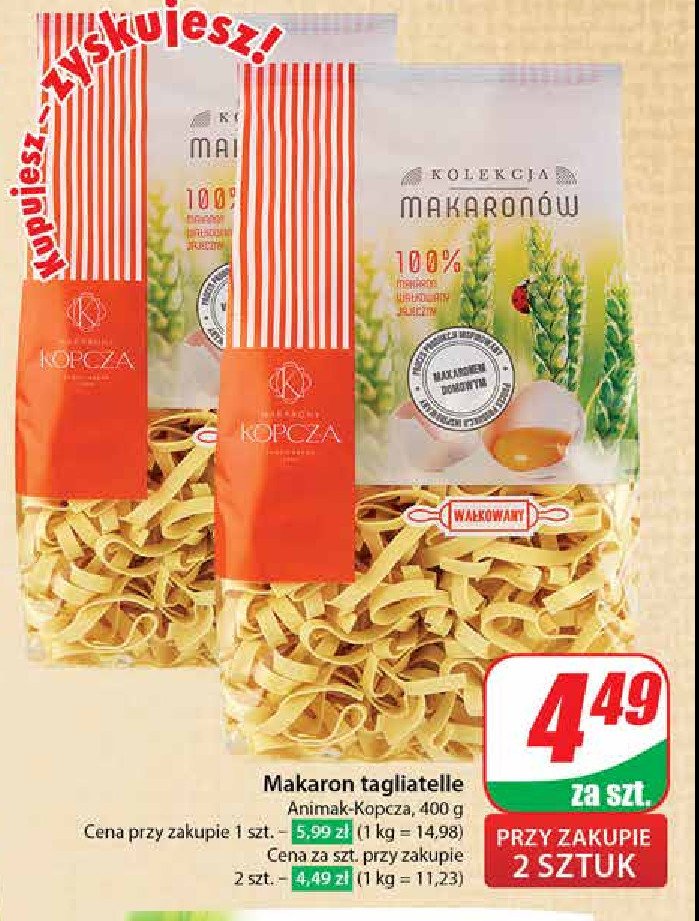 Makaron wałkowany Animak kolekcja makaronów promocja