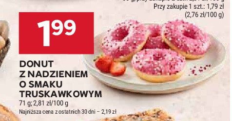 Donut truskawkowy z posypką promocja