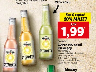 Napój o smaku gruszkowym Tymbark cytroneta promocja