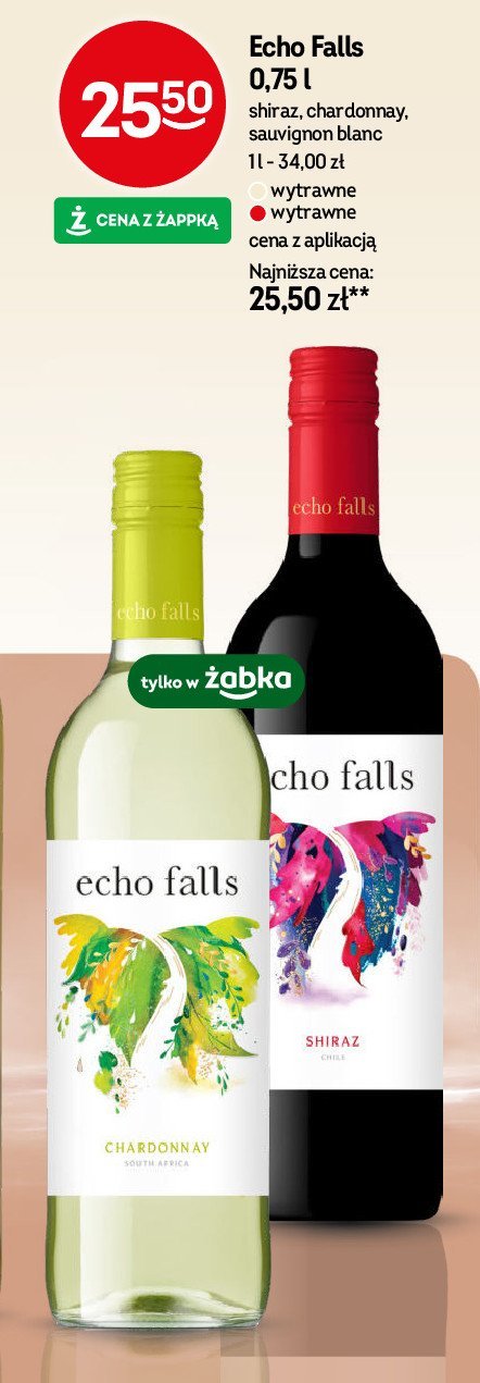 Wino ECHO FALLS CHARDONNAY promocja w Żabka