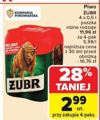 Piwo Żubr promocja w Carrefour