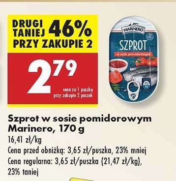 Szprot w sosie pomidorowym Marinero promocja
