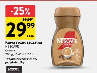 Kawa rozpuszczalna Nescafe Crema promocja w Intermarche