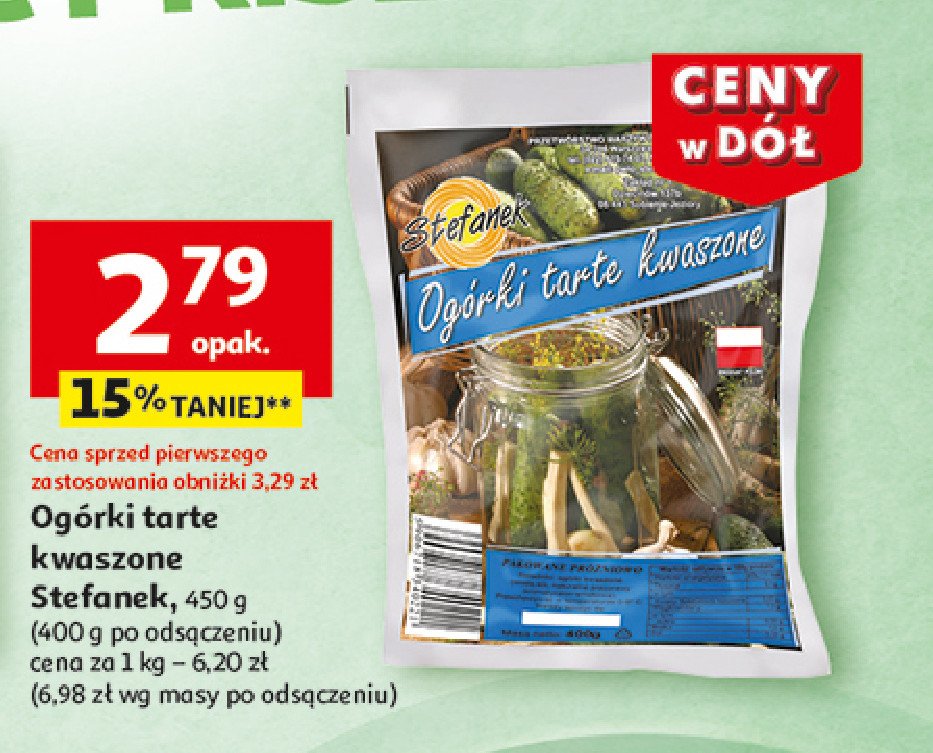 Ogórki tarte kwaszone Stefanek promocja w Auchan